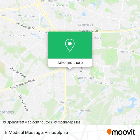 E Medical Massage map