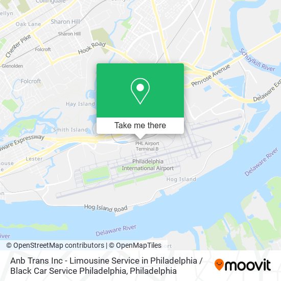 Mapa de Anb Trans Inc - Limousine Service in Philadelphia / Black Car Service Philadelphia