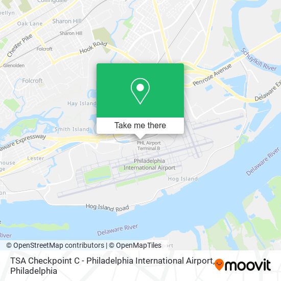 TSA Checkpoint C - Philadelphia International Airport map