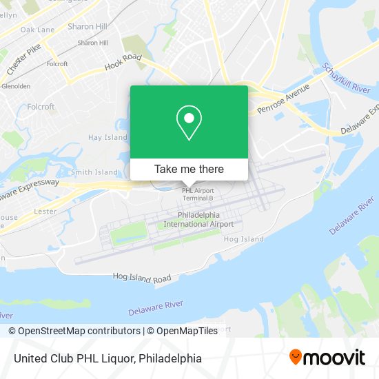 Mapa de United Club PHL Liquor