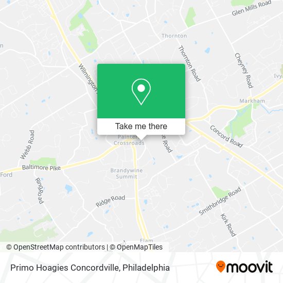 Primo Hoagies Concordville map