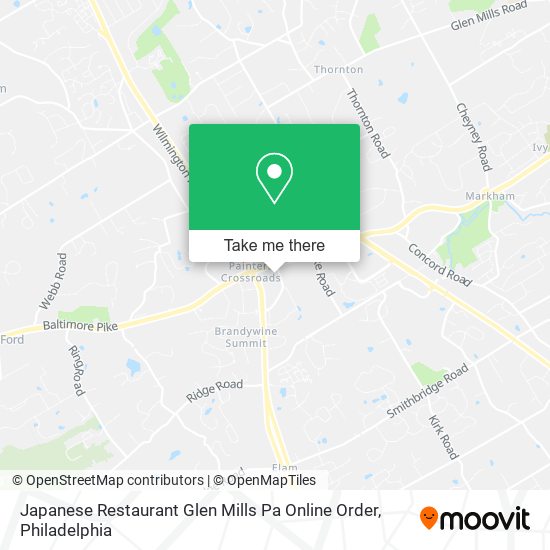 Japanese Restaurant Glen Mills Pa Online Order map