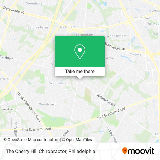 The Cherry Hill Chiropractor map