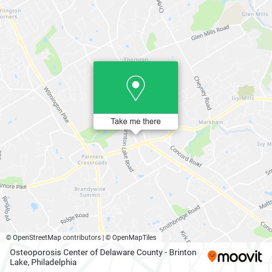 Osteoporosis Center of Delaware County - Brinton Lake map
