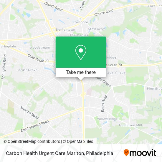 Mapa de Carbon Health Urgent Care Marlton
