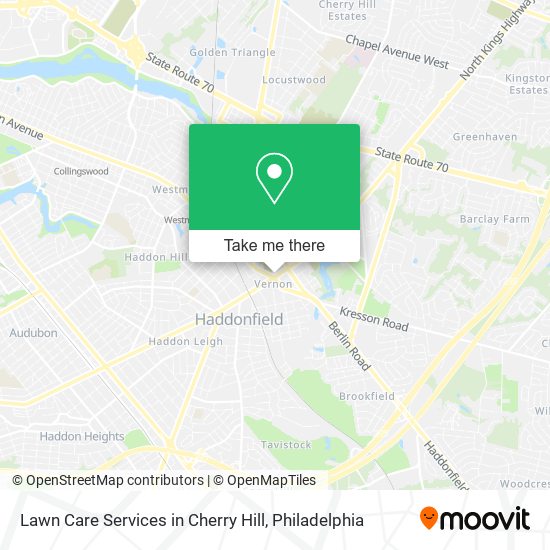 Mapa de Lawn Care Services in Cherry Hill