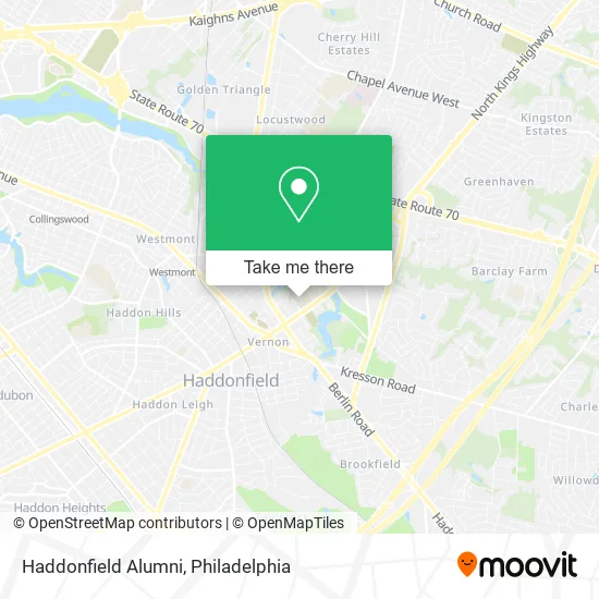 Haddonfield Alumni map