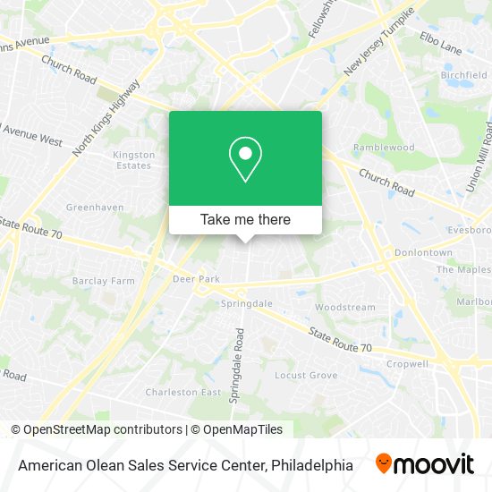 American Olean Sales Service Center map
