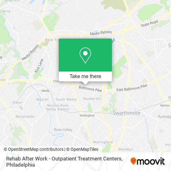 Rehab After Work - Outpatient Treatment Centers map