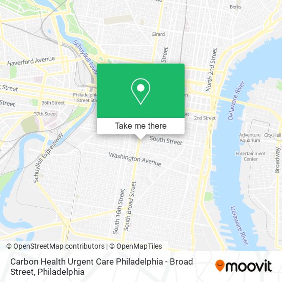 Mapa de Carbon Health Urgent Care Philadelphia - Broad Street