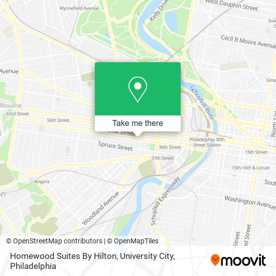 Mapa de Homewood Suites By Hilton, University City