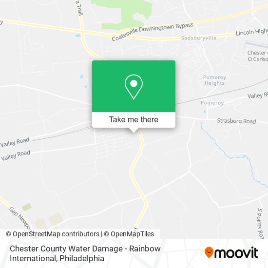 Chester County Water Damage - Rainbow International map