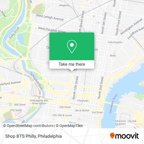 Mapa de Shop BTS Philly