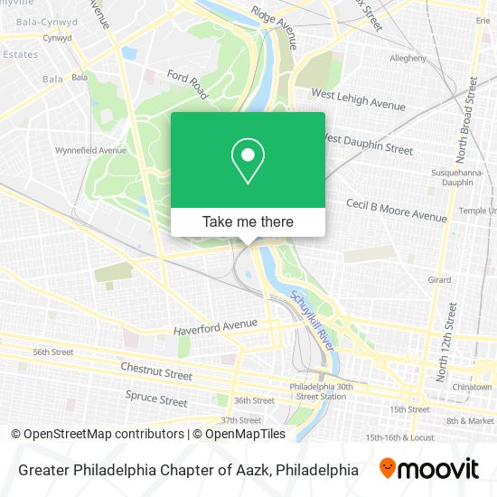 Greater Philadelphia Chapter of Aazk map