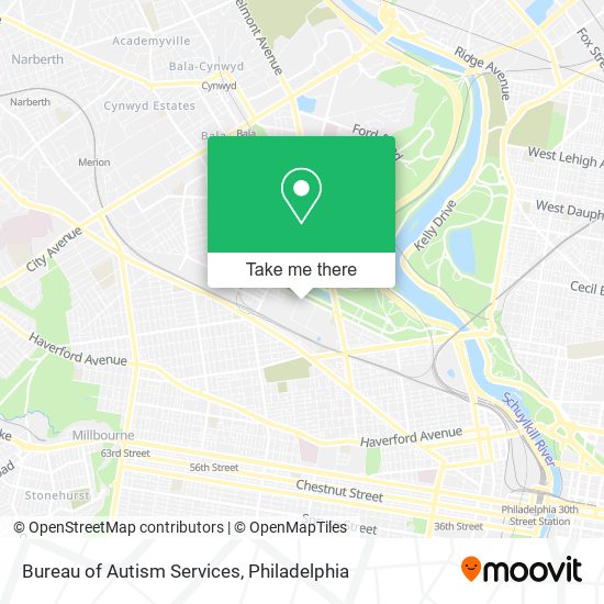 Bureau of Autism Services map