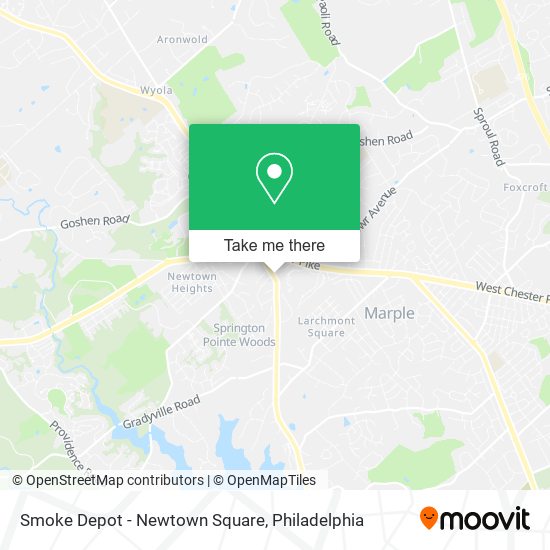 Mapa de Smoke Depot - Newtown Square