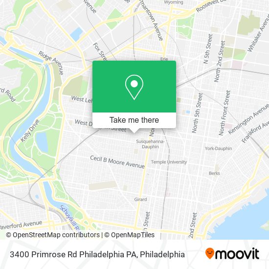 3400 Primrose Rd Philadelphia PA map