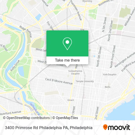 3400 Primrose Rd Philadelphia PA map