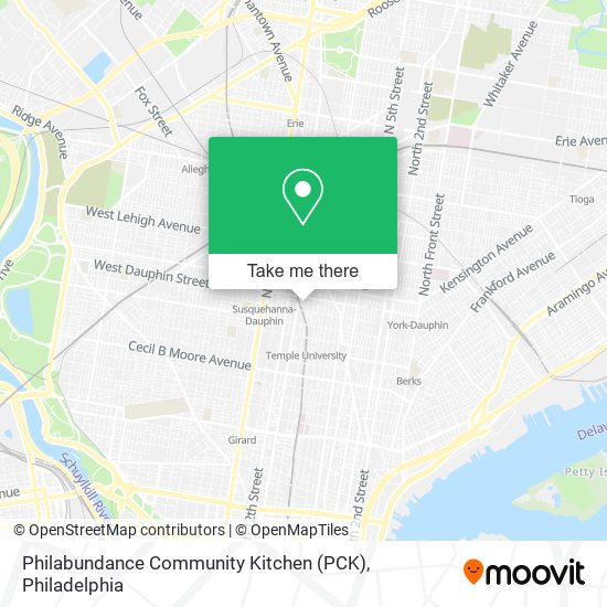 Philabundance Community Kitchen (PCK) map