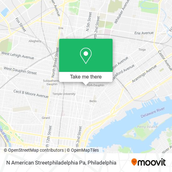 Mapa de N American Streetphiladelphia Pa