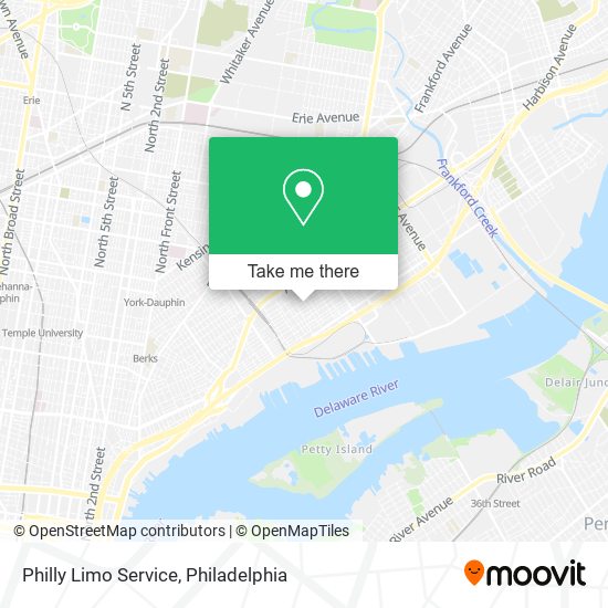 Mapa de Philly Limo Service