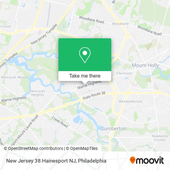 Mapa de New Jersey 38 Hainesport NJ