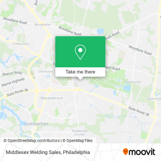 Middlesex Welding Sales map
