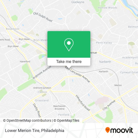 Lower Merion Tire map