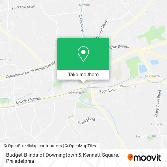 Mapa de Budget Blinds of Downingtown & Kennett Square