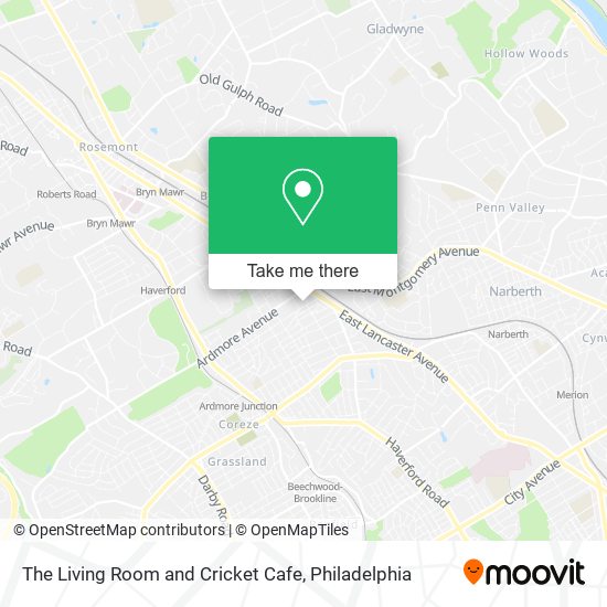 The Living Room and Cricket Cafe map