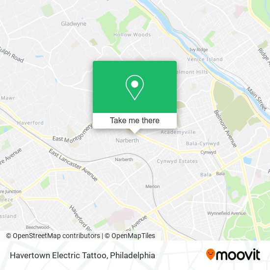 Havertown Electric Tattoo map