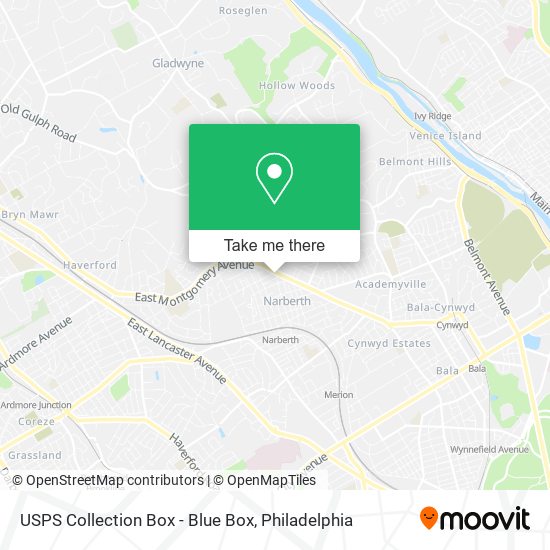 USPS Collection Box - Blue Box map