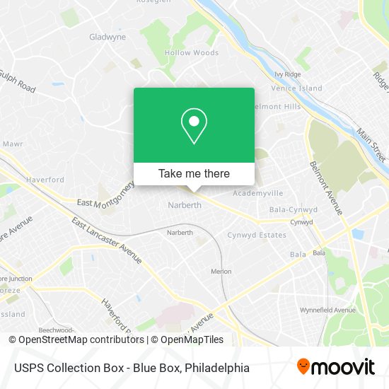 Mapa de USPS Collection Box - Blue Box