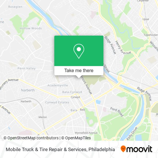 Mobile Truck & Tire Repair & Services map