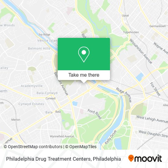 Philadelphia Drug Treatment Centers map