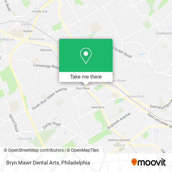 Bryn Mawr Dental Arts map