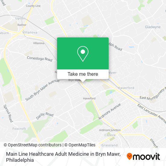 Main Line Healthcare Adult Medicine in Bryn Mawr map