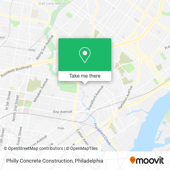 Mapa de Philly Concrete Construction