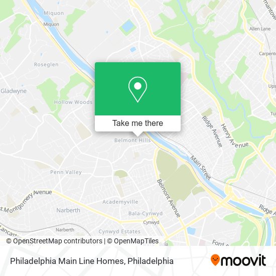 Philadelphia Main Line Homes map