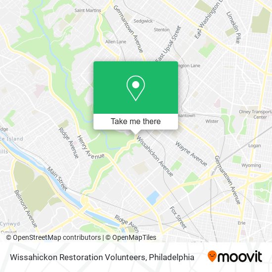 Wissahickon Restoration Volunteers map