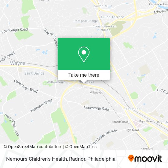 Mapa de Nemours Children's Health, Radnor