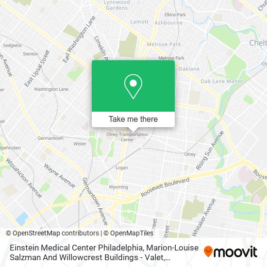 Einstein Medical Center Philadelphia, Marion-Louise Salzman And Willowcrest Buildings - Valet map
