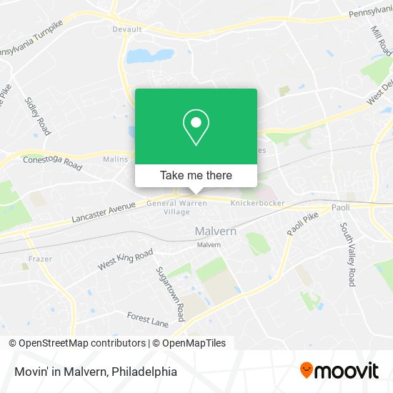 Movin' in Malvern map