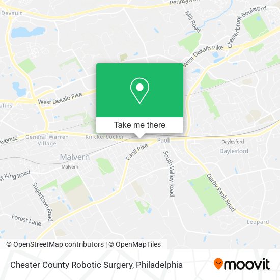 Chester County Robotic Surgery map