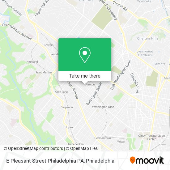 E Pleasant Street Philadelphia PA map