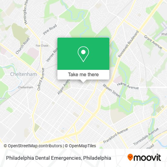 Mapa de Philadelphia Dental Emergencies