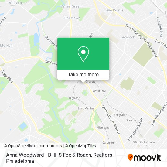 Mapa de Anna Woodward - BHHS Fox & Roach, Realtors