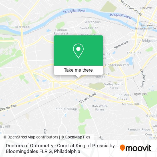 Doctors of Optometry - Court at King of Prussia by Bloomingdales FLR G map