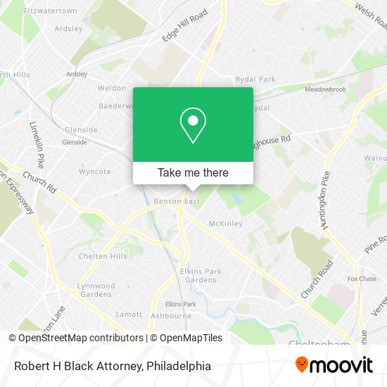 Robert H Black Attorney map