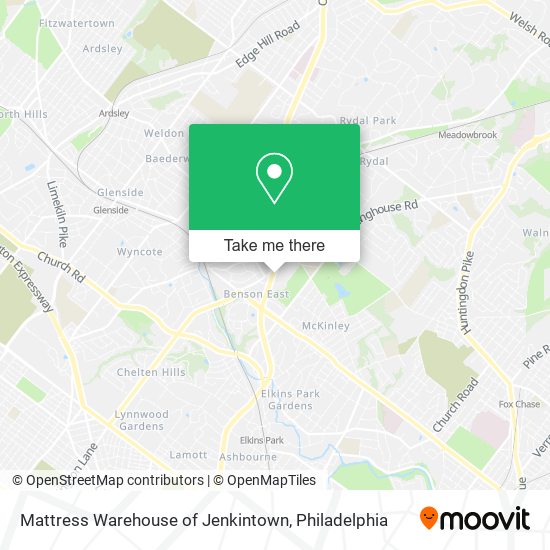 Mapa de Mattress Warehouse of Jenkintown